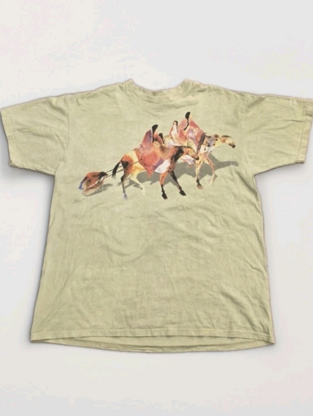 Vtg 2000 The Mountain Carol Grigg Lost Tribes T Shirt XL Native American Horse